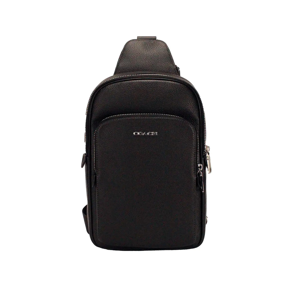 Coach Ethan Black Leather Sling Pack Shoulder Bag