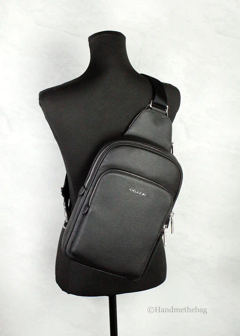 Coach Ethan Black Leather Sling Pack Shoulder Bag